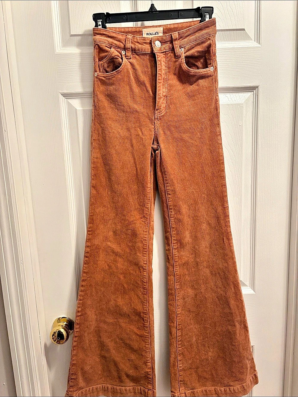 Rolla's Eastcoast Flare High Rise Flare Pants Brown Waist 24 Like New